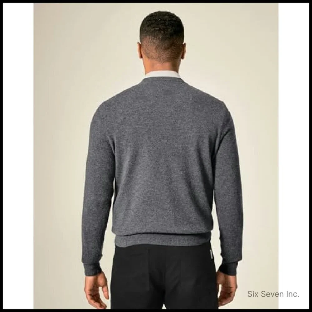 Men's V-Neck Cashmere Sweater Classic Elegant Luxury Pullover Soft Warm